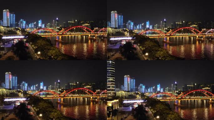 珠江夜景解放桥_8K