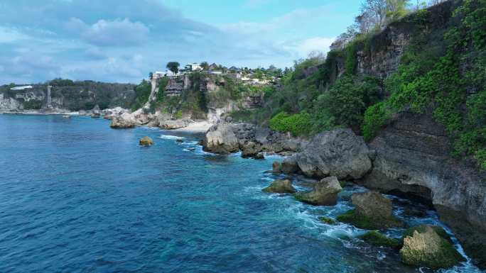 原创 印尼巴厘岛悬崖阿雅娜自然风光航拍