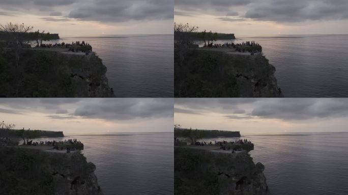 HDR印尼巴厘岛悬崖日落自然风光航拍