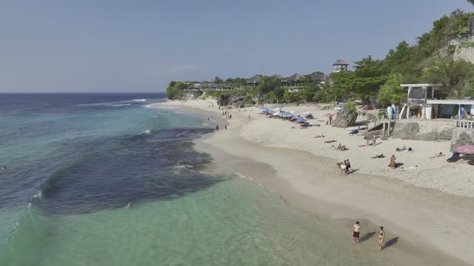 HDR印尼巴厘岛梦幻海滩日光浴航拍风光