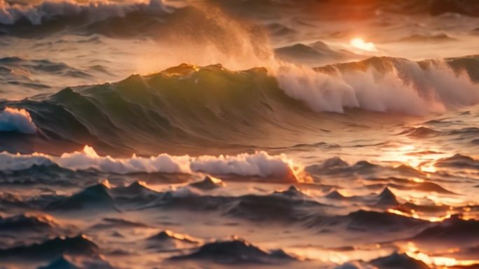 海浪超级慢动作唯美画面