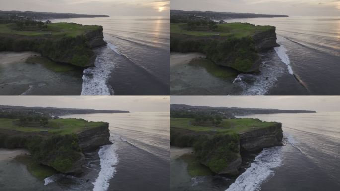 HDR印尼巴厘岛悬崖日落自然风光航拍
