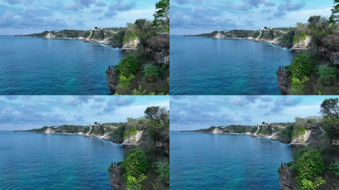 印尼巴厘岛悬崖阿雅娜自然风光航拍