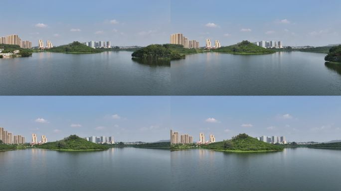 广东省东莞市同沙生态公园同沙水库航拍