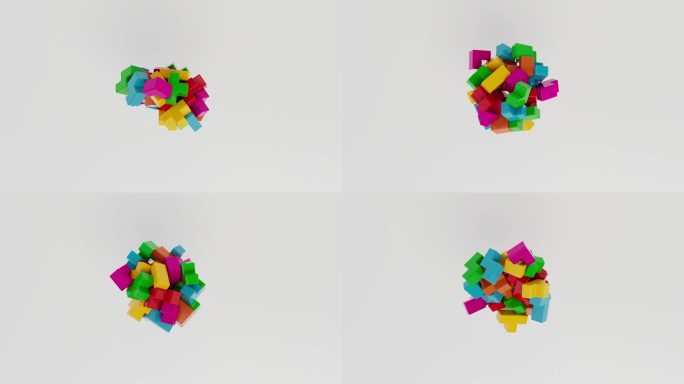 大脑拼图多色块破碎，心理健康概念- 4K库存视频