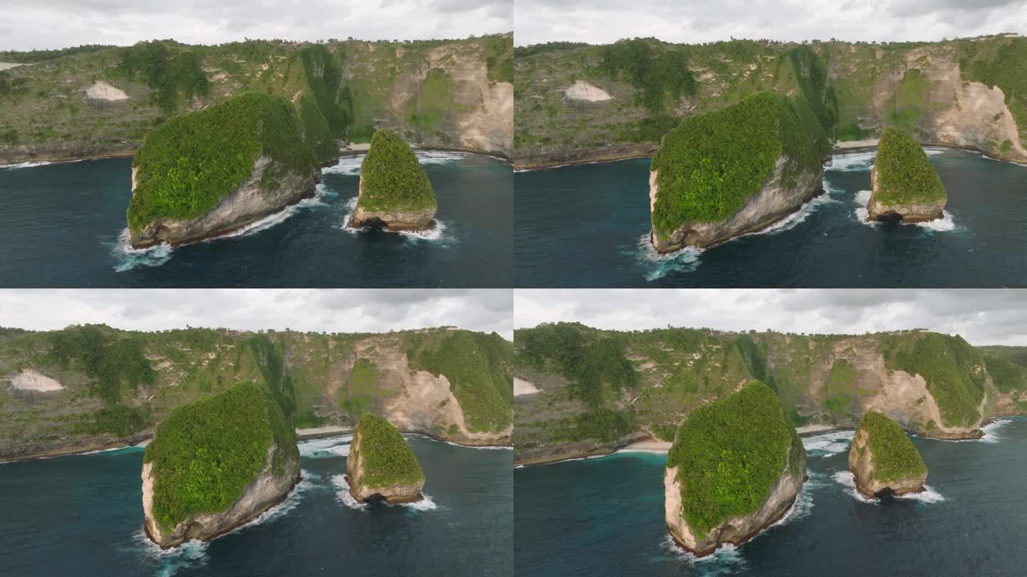 峇里岛，努沙佩尼达，印尼峇里岛，Batu Raharja和霸王龙角的鸟瞰图