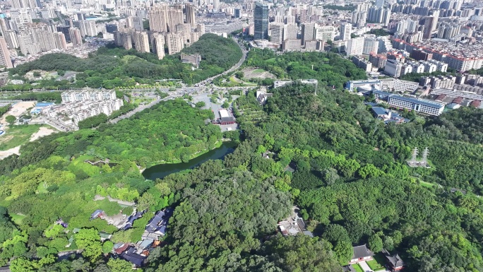 广东省东莞市黄旗山城市公园航拍