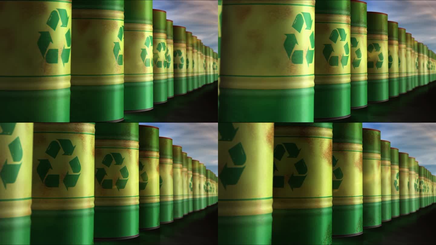 回收生态再利用木桶成排源源不断的素材