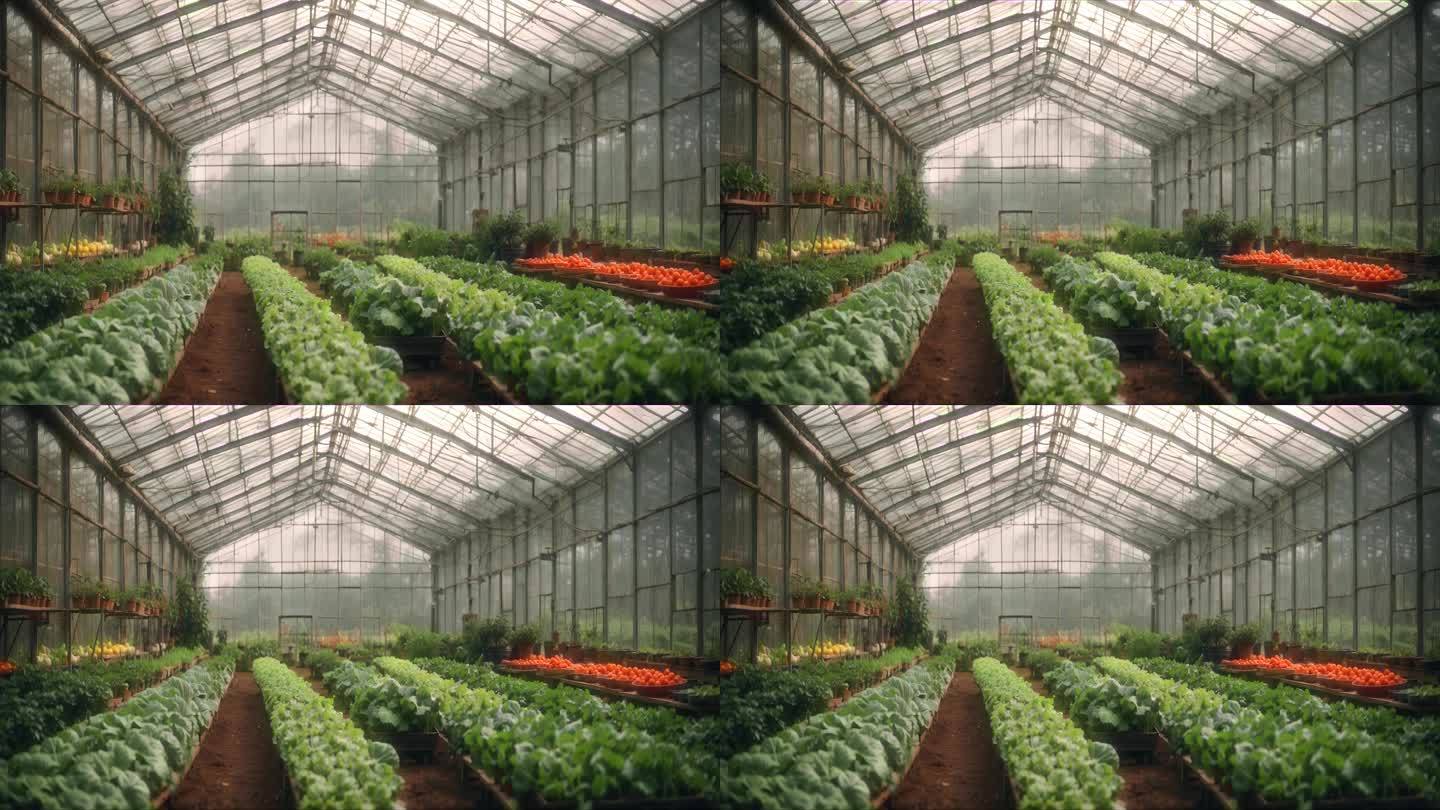 4K温室蔬菜水果大棚基地概念背景