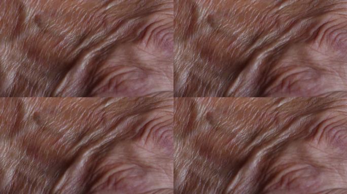 老年人手部皮肤特写，手部皱纹皮肤的纹理。老年人的概念。衰老过程。皮肤科，老皮肤