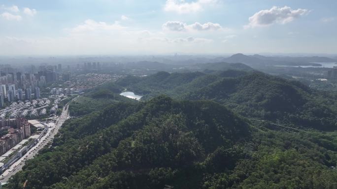 广东省东莞市黄旗山城市公园航拍