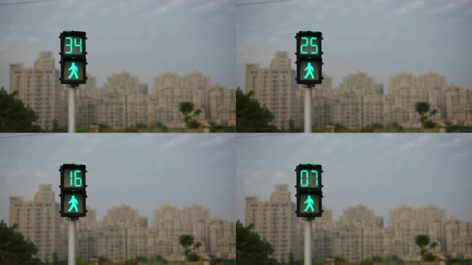 (4k原创) 红绿灯 红灯变绿 交通