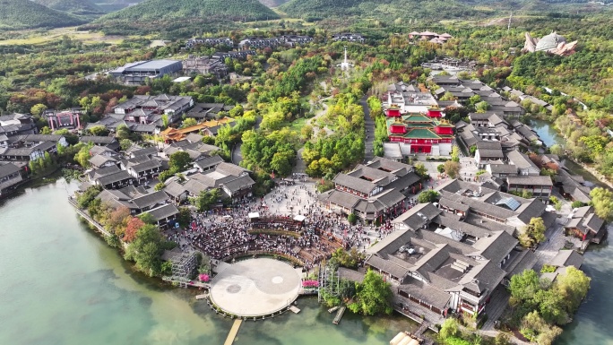 4K航拍常州旅游茅山风景区-东方盐湖城