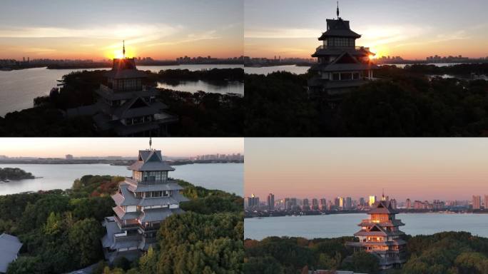 金鸡湖桃花岛日出