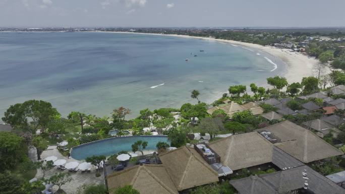 HDR印尼巴厘岛金巴兰海滩度假村风光航拍
