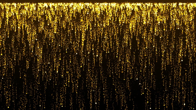 粒子舞台背景宽屏粒子雨金色闪烁光斑8K