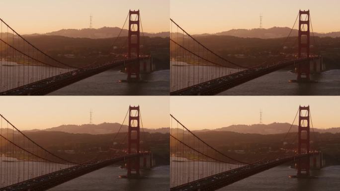 日出时的金门大桥金门大桥日出美景早晨光芒
