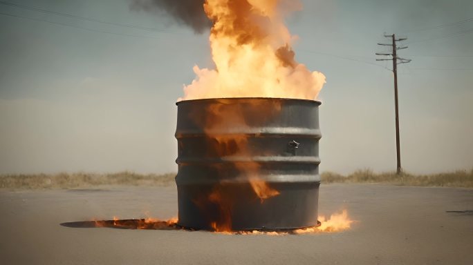(原创)汽油桶燃烧