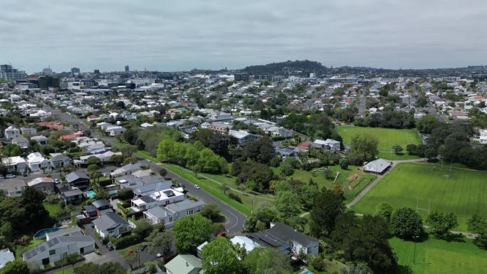 鸟瞰新西兰奥克兰市中心