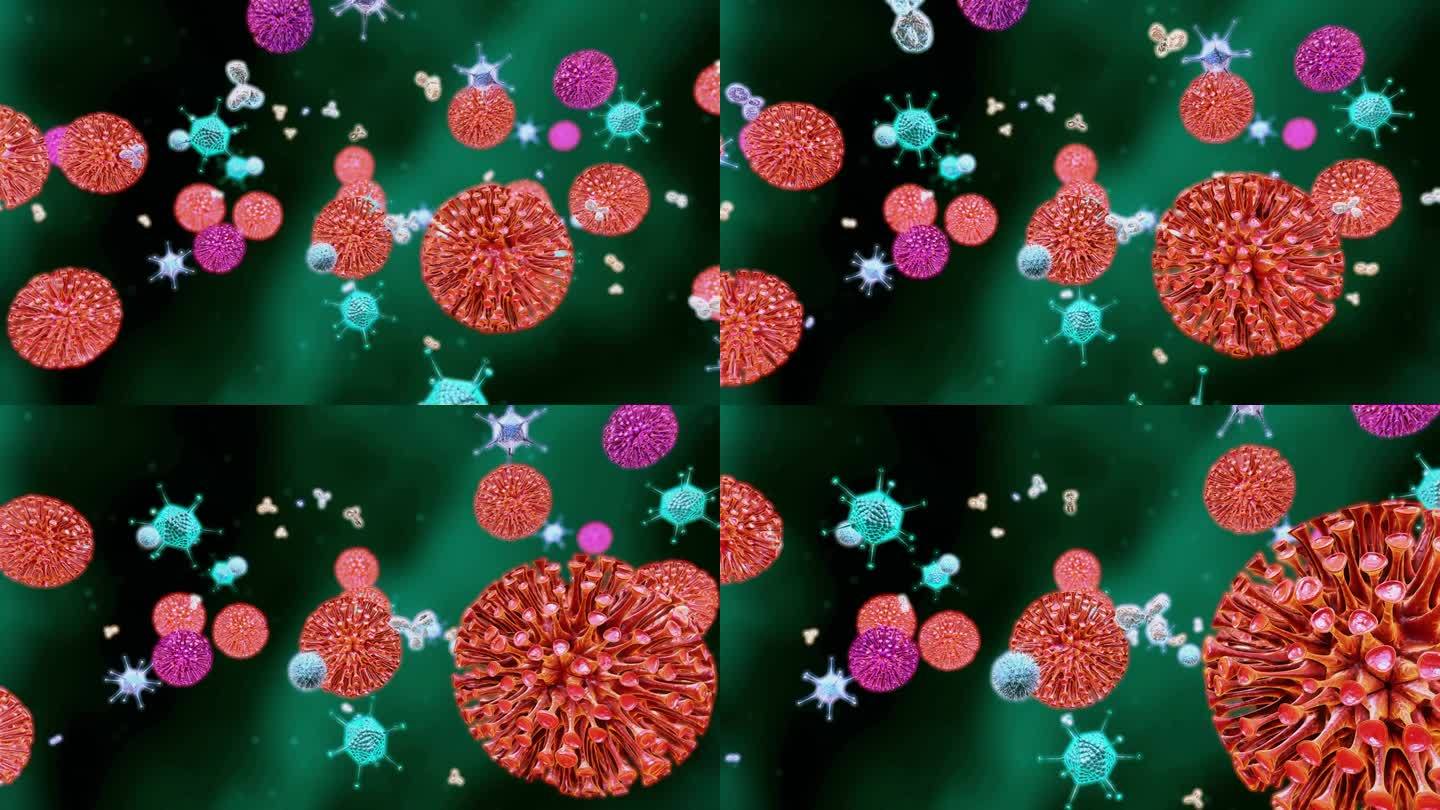 流感病毒免疫蛋白三维特效素材生物制药行业