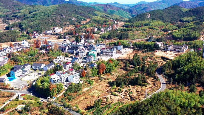 浙江天台山风景名胜区，石梁镇航拍