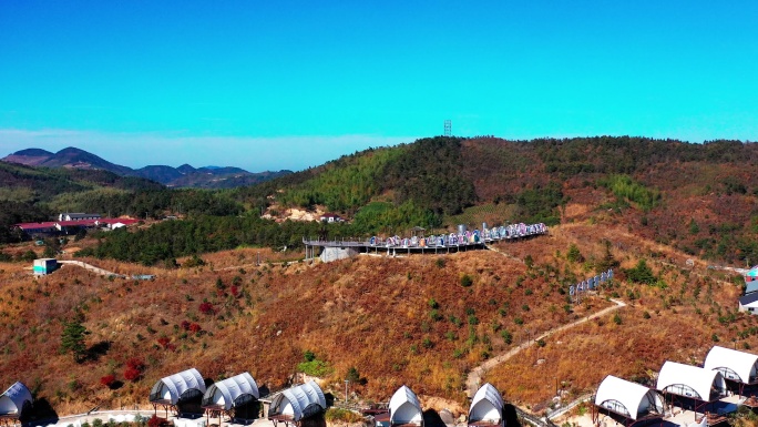 浙江天台山风景名胜区，石梁镇航拍