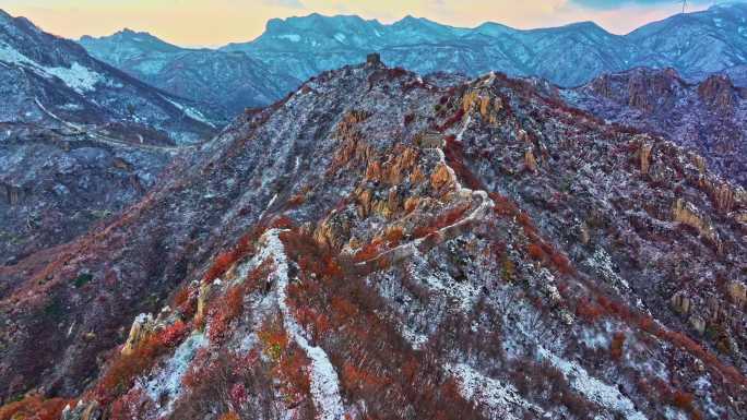 板厂峪雪景5长城雪景夕阳