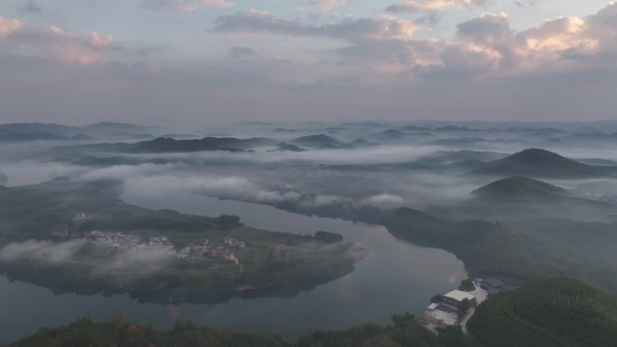 4K航拍日出云海壮丽山河