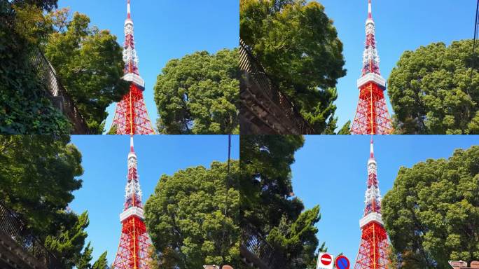 被绿树环绕的旅游景点东京塔