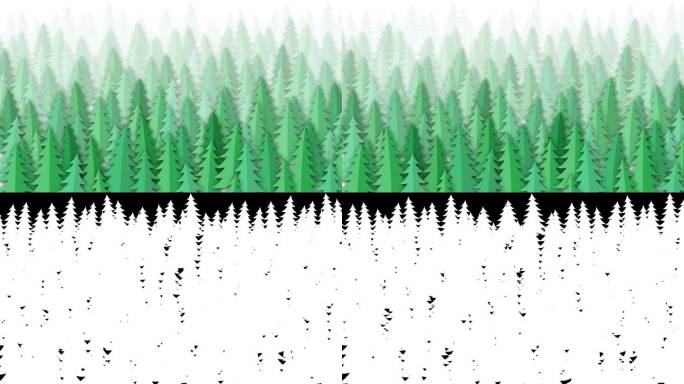 纸杉木森林动画背景-(循环4k + Alpha通道)-圣诞贺卡