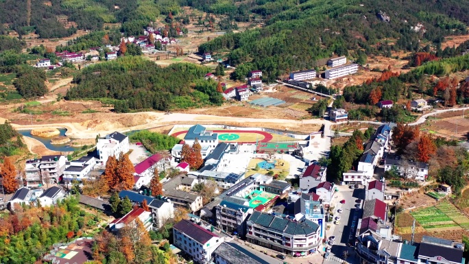 浙江天台山风景名胜区，石梁镇航拍