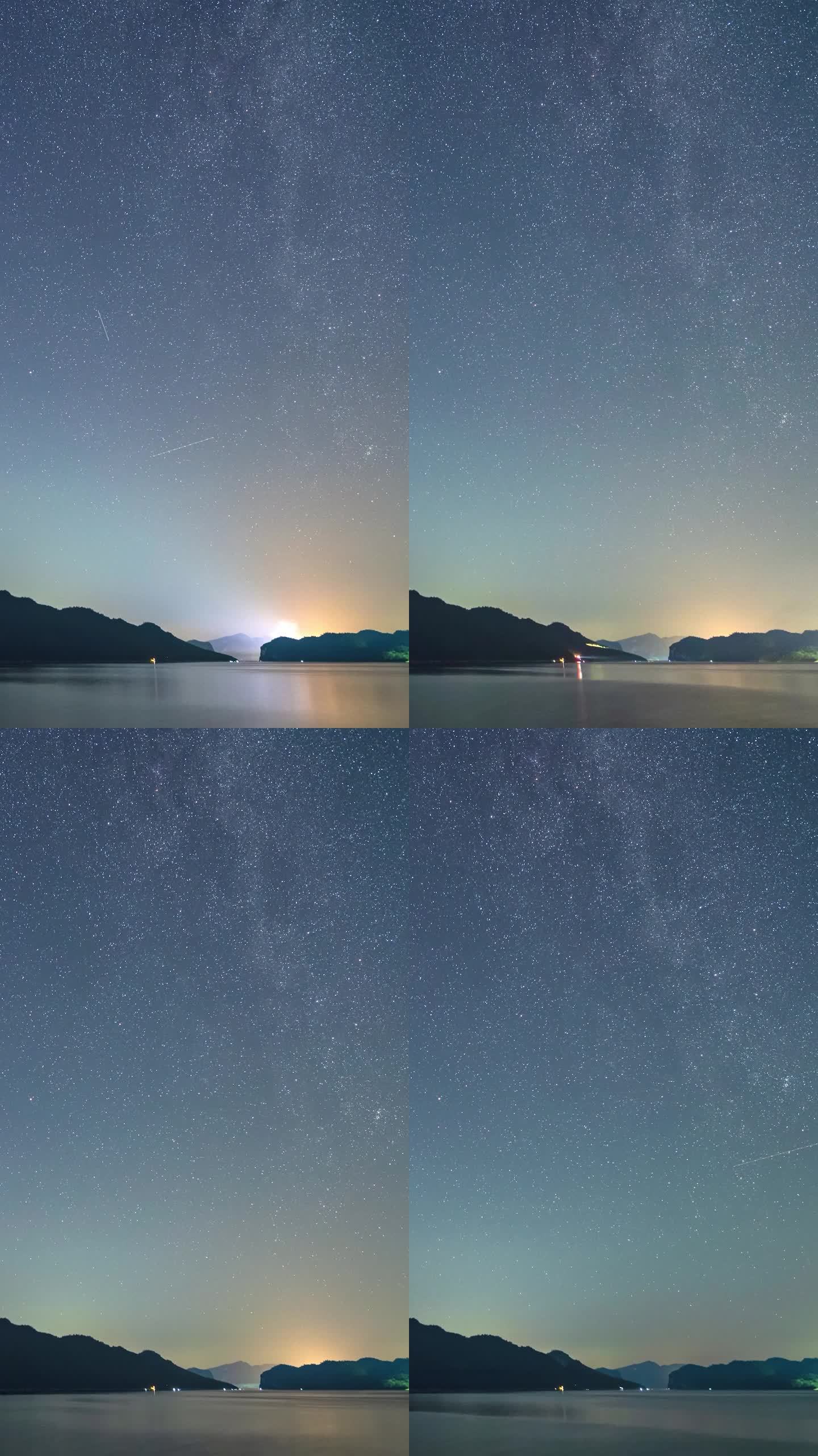 贵州乌江江界河码头夜晚星空银河延时摄影