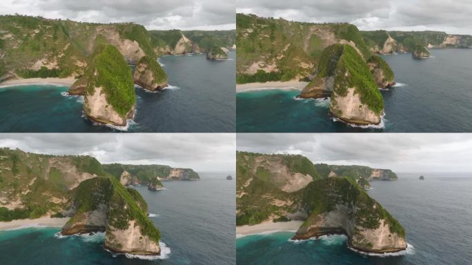 鸟瞰佩尼达岛与霸王龙角，巴厘岛，印度尼西亚