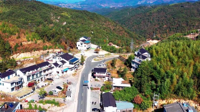 浙江天台山风景名胜区，石梁镇航拍