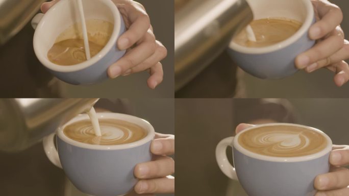 咖啡冲泡咖啡豆磨咖啡咖啡机打奶泡