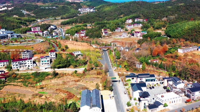 浙江天台山风景名胜区，石梁镇航拍