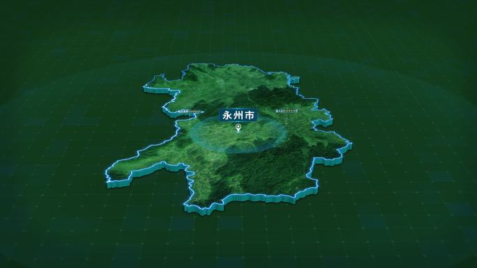 大气湖南省永州市面积人口信息区位地图展示