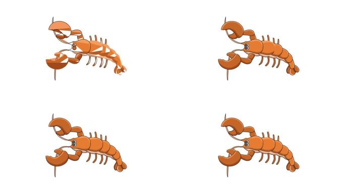 动画形成了一个龙虾图标
