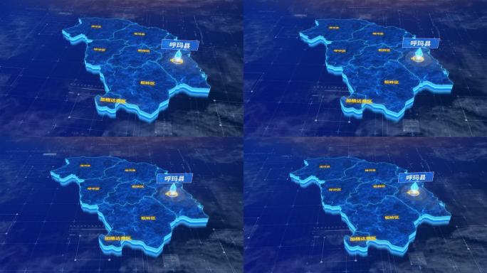 大兴安岭呼玛县蓝色三维科技区位地图