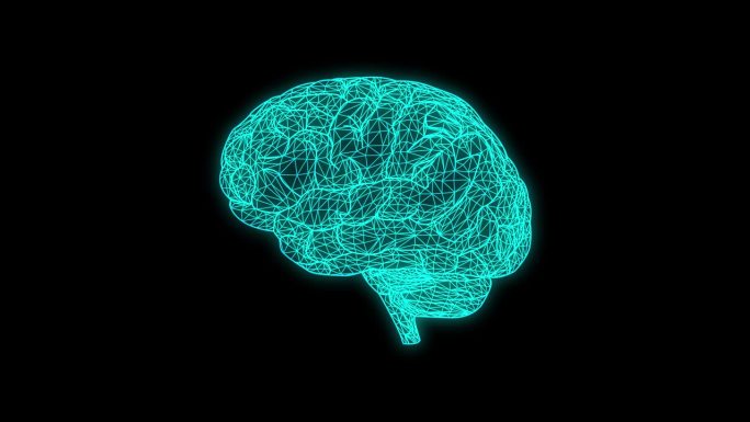 脑动画中的头痛区域。人类疼痛的大脑与红色刺激。压力、偏头痛和脑痛的科学与医学