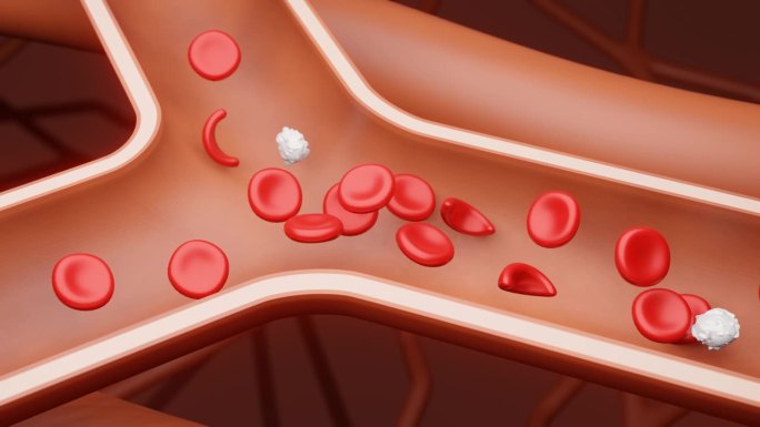 在毛细血管y形连接处有镰状红血