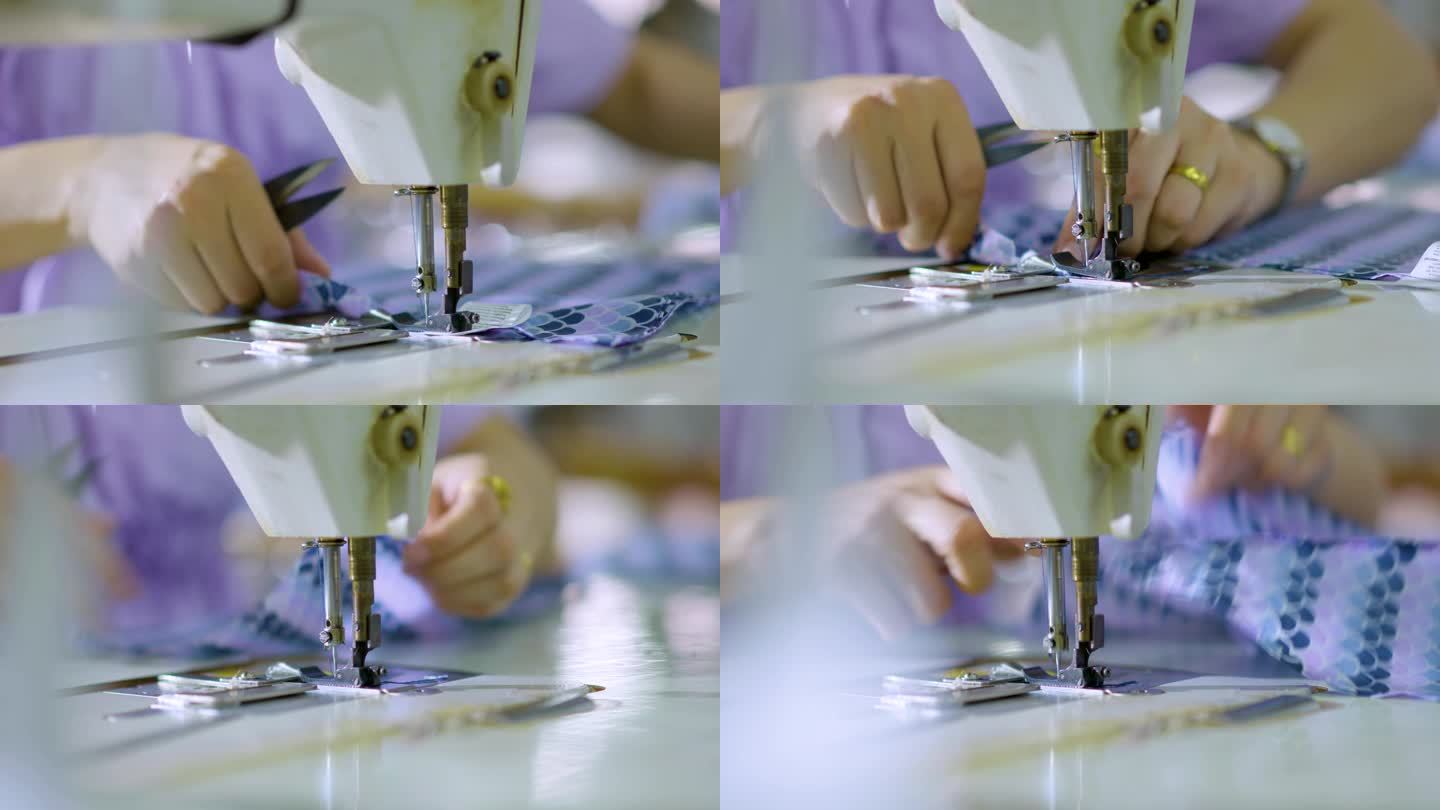 服装厂 服装加工 缝纫机 衣服制作 缝制