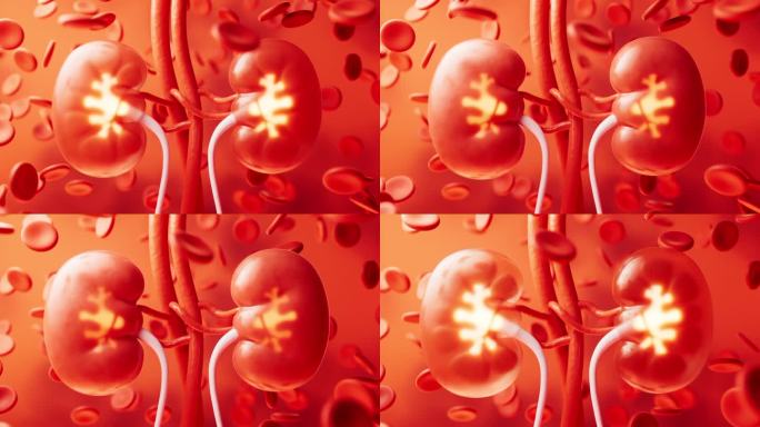 肾脏具有生物学和保健概念，3d渲染。