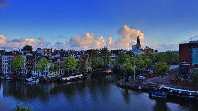 荷兰阿姆斯特丹滨海大道安妮之家桥梁