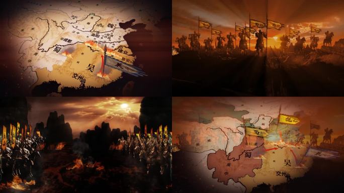 三国历史战役场景战国士兵地图4k原创视频