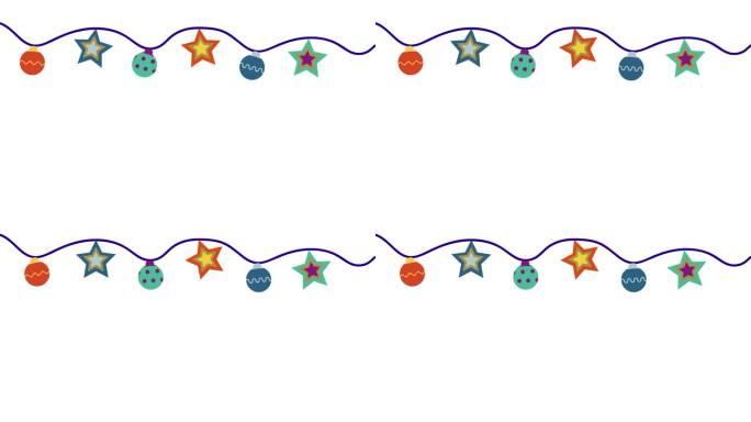 圣诞装饰视频循环MG素材摇摆的物件灯饰