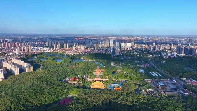 辽宁鞍山219公园生态城市绿色公园玉佛寺