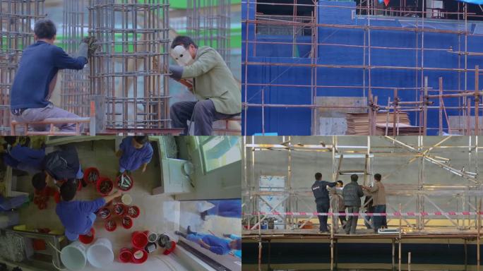 工程建设 建筑工人 大型设备 公园建设