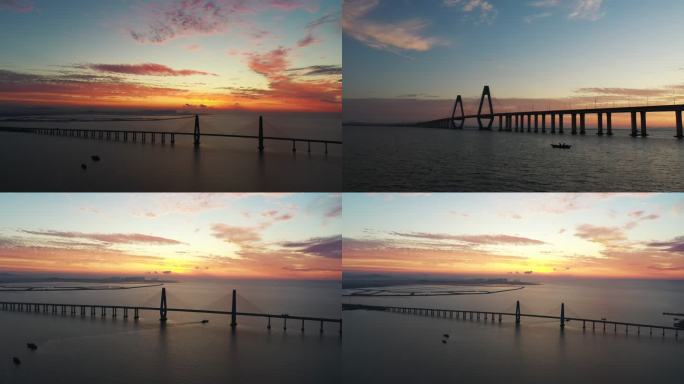 夕阳下的丁字湾大桥 合集