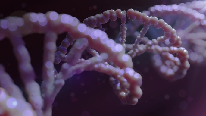 三维DNA链与RNA染色体在显微镜下观察的研究实验室